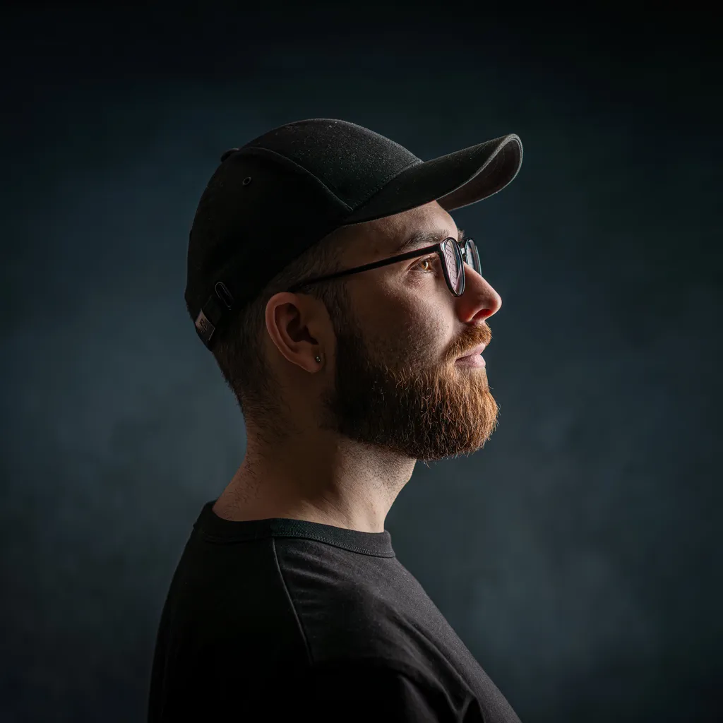 Side-profile portrait of Frowin Berger